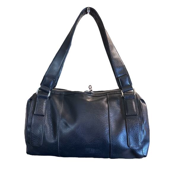 Matt & Nat Black Vegan Leather Satchel Shoulder Bag - Picture 3 of 9